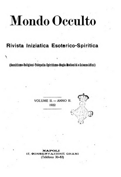 Mondo occulto rivista iniziatica esoterico-spiritica