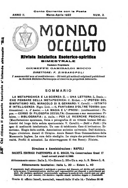 Mondo occulto rivista iniziatica esoterico-spiritica