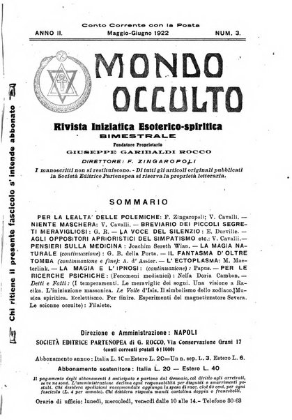 Mondo occulto rivista iniziatica esoterico-spiritica