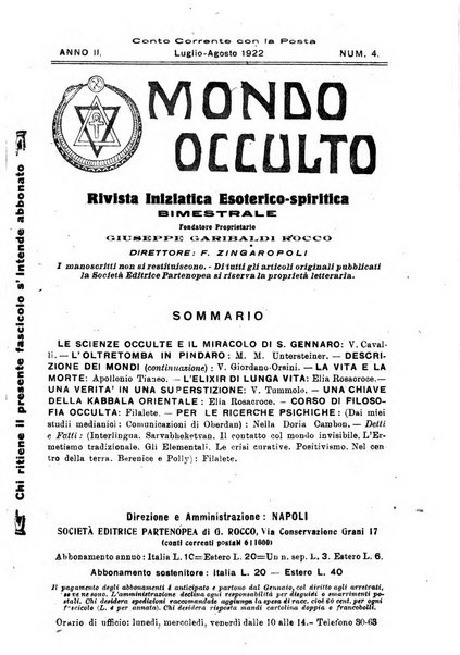 Mondo occulto rivista iniziatica esoterico-spiritica