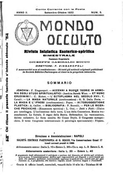 Mondo occulto rivista iniziatica esoterico-spiritica