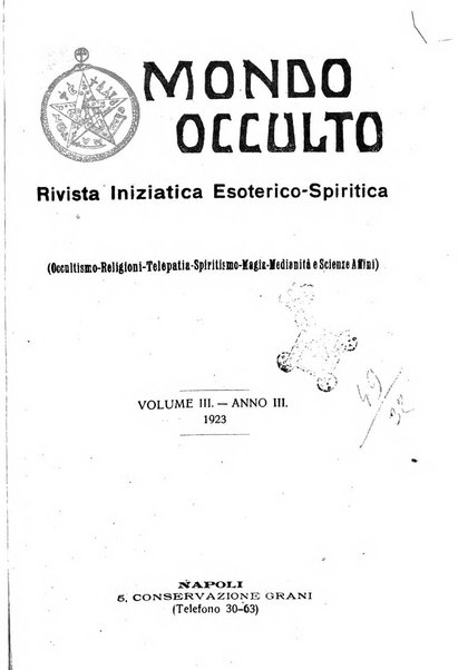 Mondo occulto rivista iniziatica esoterico-spiritica