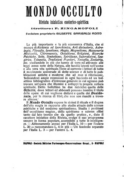 Mondo occulto rivista iniziatica esoterico-spiritica