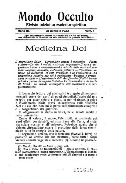 Mondo occulto rivista iniziatica esoterico-spiritica