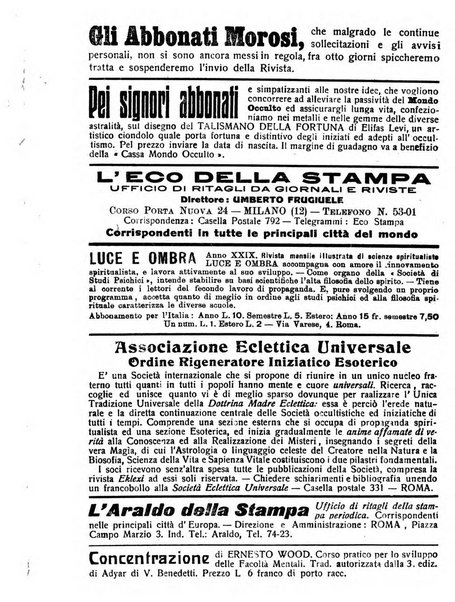 Mondo occulto rivista iniziatica esoterico-spiritica