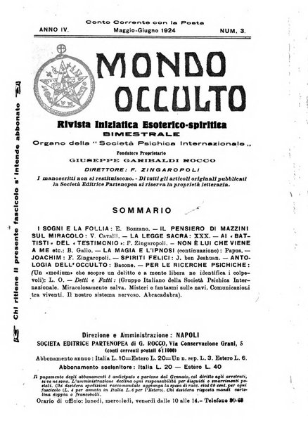 Mondo occulto rivista iniziatica esoterico-spiritica