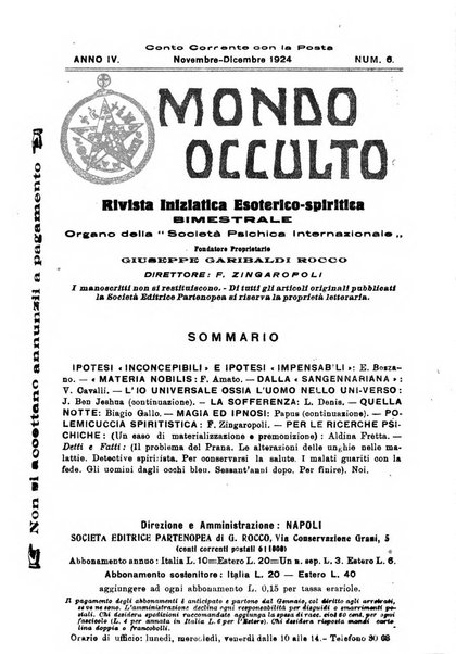 Mondo occulto rivista iniziatica esoterico-spiritica