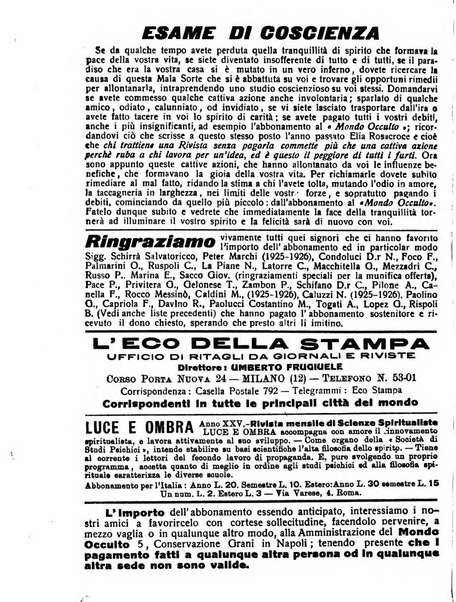 Mondo occulto rivista iniziatica esoterico-spiritica