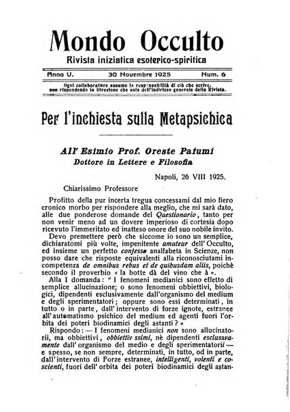 Mondo occulto rivista iniziatica esoterico-spiritica