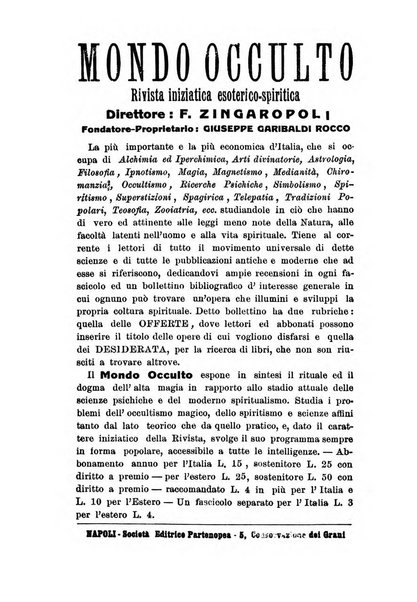 Mondo occulto rivista iniziatica esoterico-spiritica