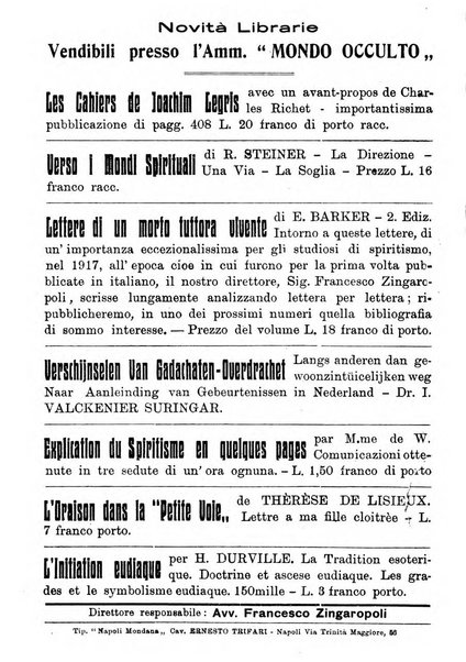 Mondo occulto rivista iniziatica esoterico-spiritica