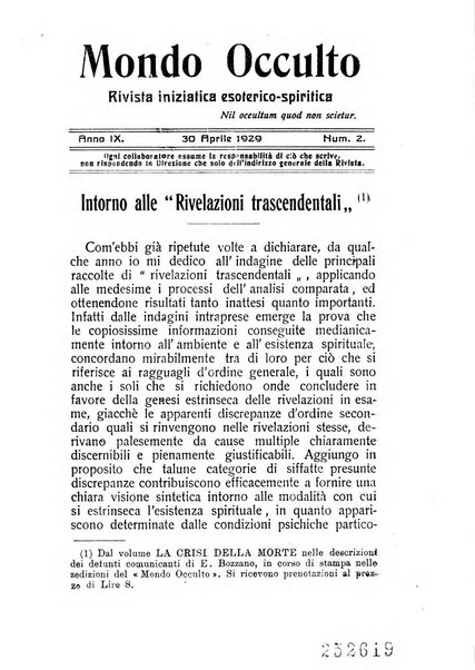 Mondo occulto rivista iniziatica esoterico-spiritica