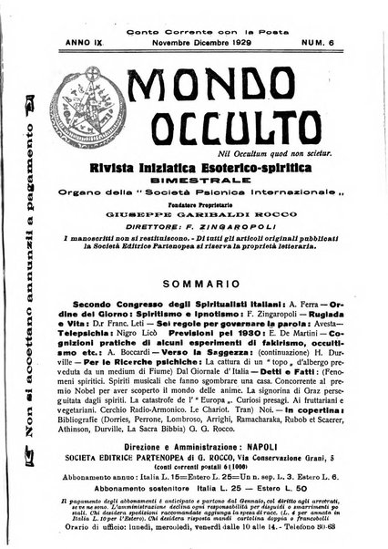 Mondo occulto rivista iniziatica esoterico-spiritica