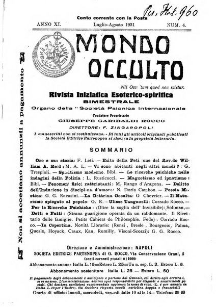 Mondo occulto rivista iniziatica esoterico-spiritica