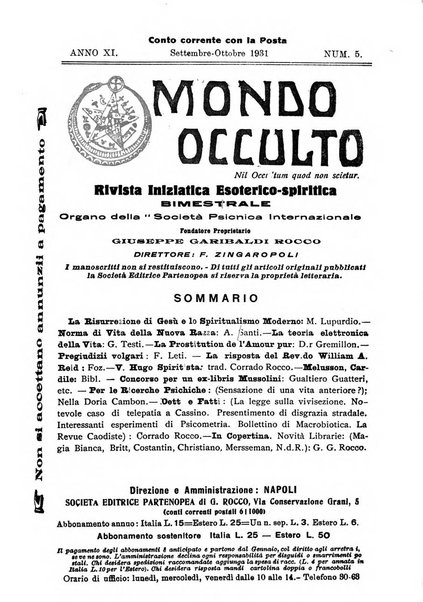 Mondo occulto rivista iniziatica esoterico-spiritica