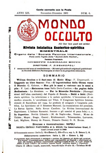 Mondo occulto rivista iniziatica esoterico-spiritica