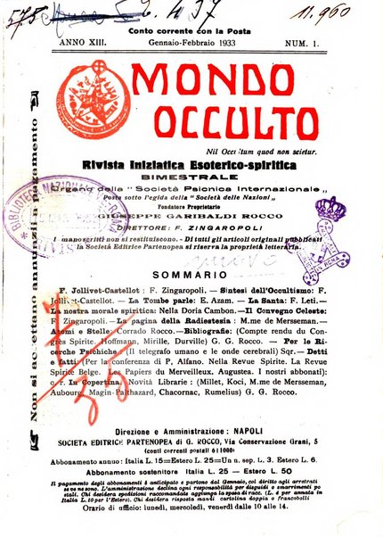 Mondo occulto rivista iniziatica esoterico-spiritica