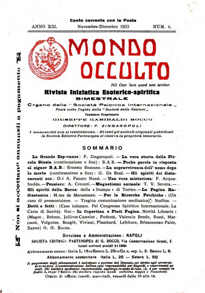 Mondo occulto rivista iniziatica esoterico-spiritica