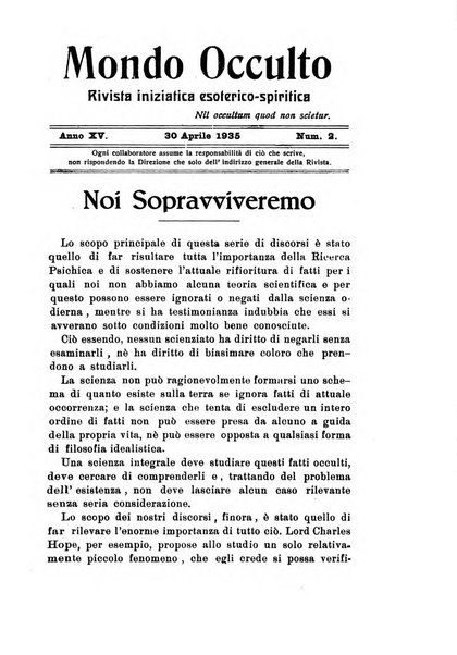 Mondo occulto rivista iniziatica esoterico-spiritica