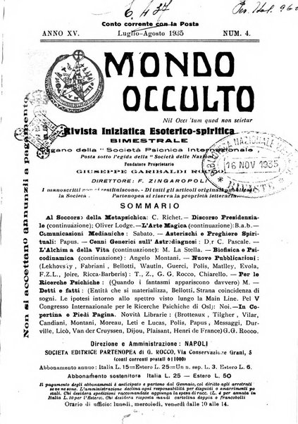 Mondo occulto rivista iniziatica esoterico-spiritica