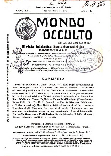 Mondo occulto rivista iniziatica esoterico-spiritica