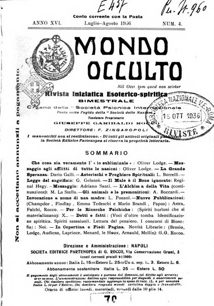 Mondo occulto rivista iniziatica esoterico-spiritica