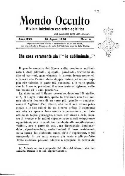 Mondo occulto rivista iniziatica esoterico-spiritica