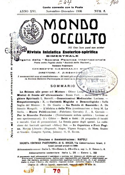 Mondo occulto rivista iniziatica esoterico-spiritica