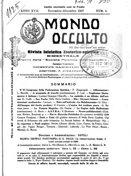 Mondo occulto rivista iniziatica esoterico-spiritica