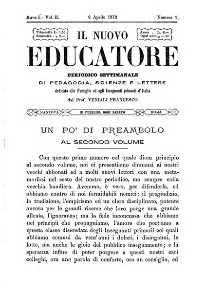 Il nuovo educatore periodico settimanale di pedagogia, scienze e lettere