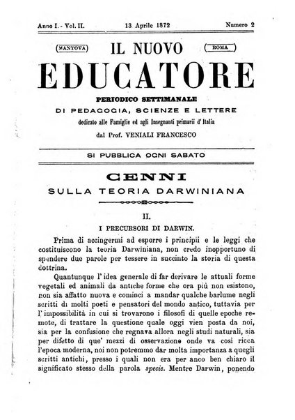 Il nuovo educatore periodico settimanale di pedagogia, scienze e lettere