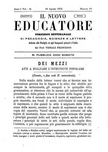 Il nuovo educatore periodico settimanale di pedagogia, scienze e lettere