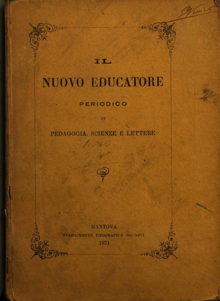 Il nuovo educatore periodico settimanale di pedagogia, scienze e lettere