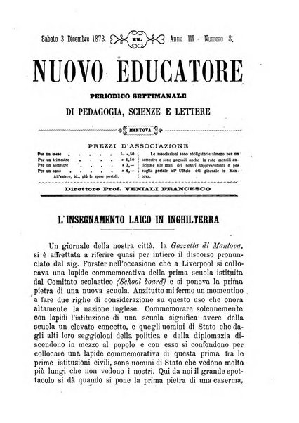 Il nuovo educatore periodico settimanale di pedagogia, scienze e lettere