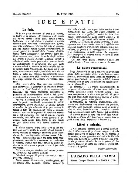 Il pensiero rivista settimanale, teatro, arte, scienza, varietà