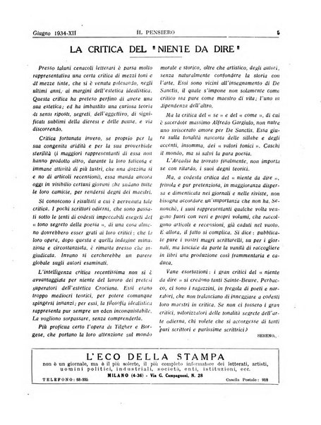 Il pensiero rivista settimanale, teatro, arte, scienza, varietà