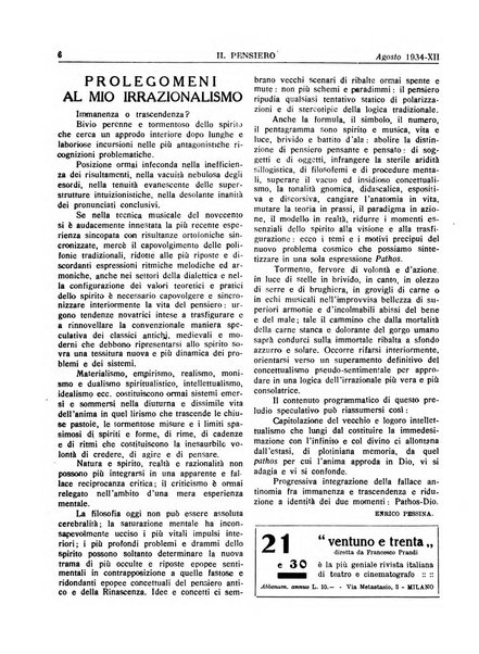 Il pensiero rivista settimanale, teatro, arte, scienza, varietà