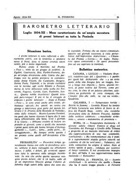 Il pensiero rivista settimanale, teatro, arte, scienza, varietà