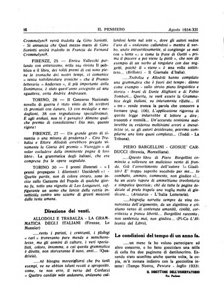 Il pensiero rivista settimanale, teatro, arte, scienza, varietà