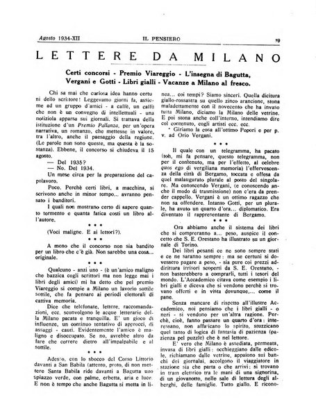 Il pensiero rivista settimanale, teatro, arte, scienza, varietà