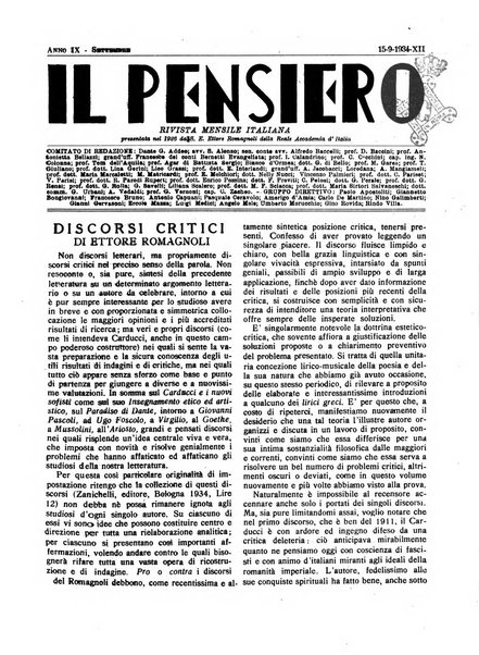 Il pensiero rivista settimanale, teatro, arte, scienza, varietà