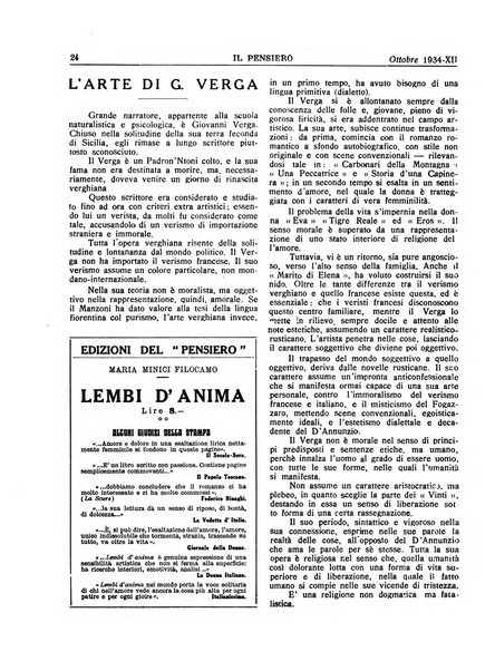 Il pensiero rivista settimanale, teatro, arte, scienza, varietà