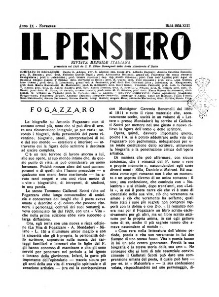 Il pensiero rivista settimanale, teatro, arte, scienza, varietà