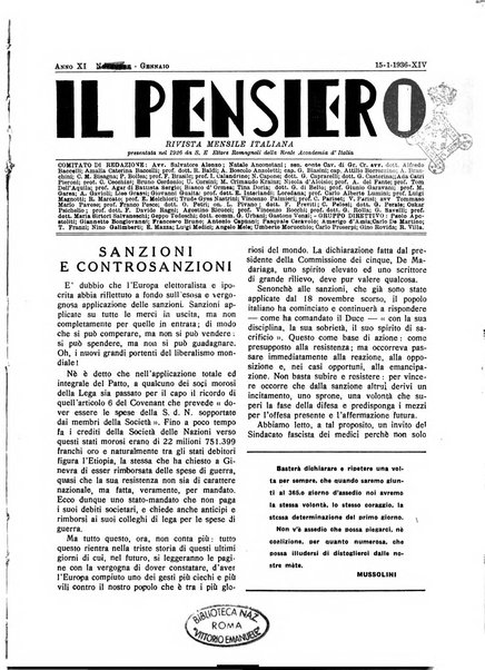 Il pensiero rivista settimanale, teatro, arte, scienza, varietà