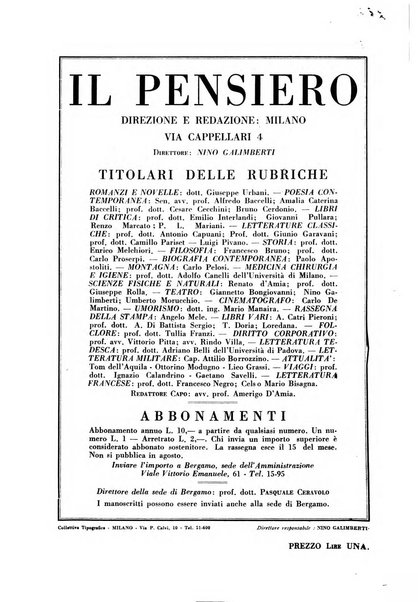 Il pensiero rivista settimanale, teatro, arte, scienza, varietà