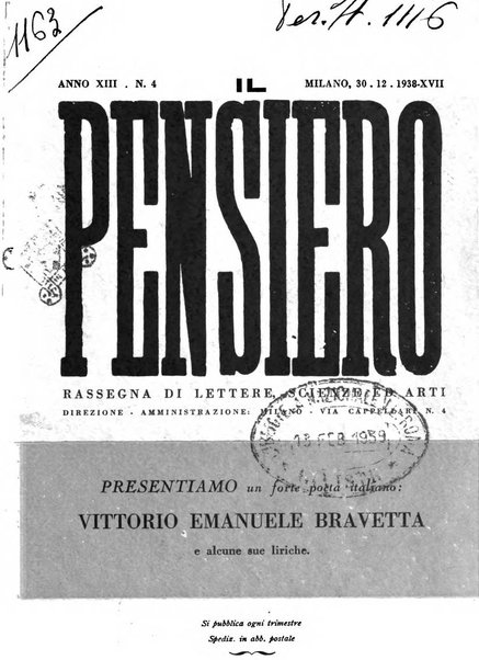 Il pensiero rivista settimanale, teatro, arte, scienza, varietà