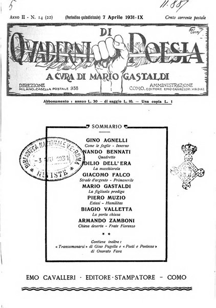 Quaderni di poesia rivista letteraria