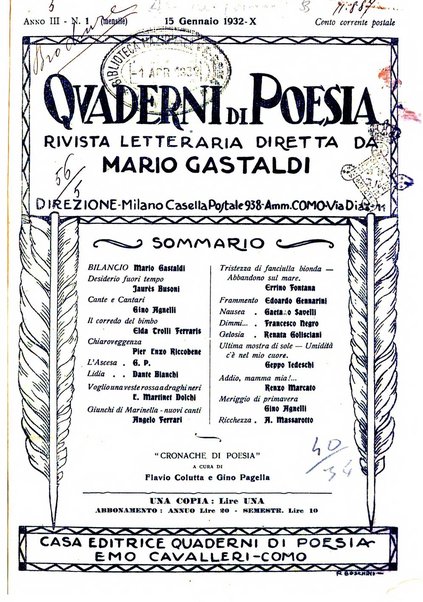 Quaderni di poesia rivista letteraria