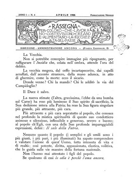 Rassegna per coloro che lavorano, costruiscono, creano e alimentano la ricchezza del paese