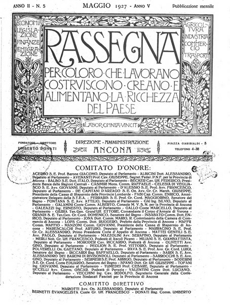 Rassegna per coloro che lavorano, costruiscono, creano e alimentano la ricchezza del paese